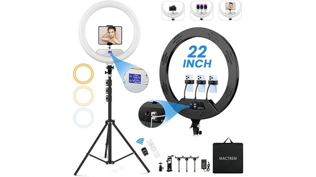 22 inch dimmable led ring light