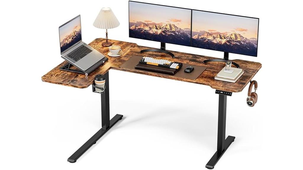 59 inch adjustable l shaped desk