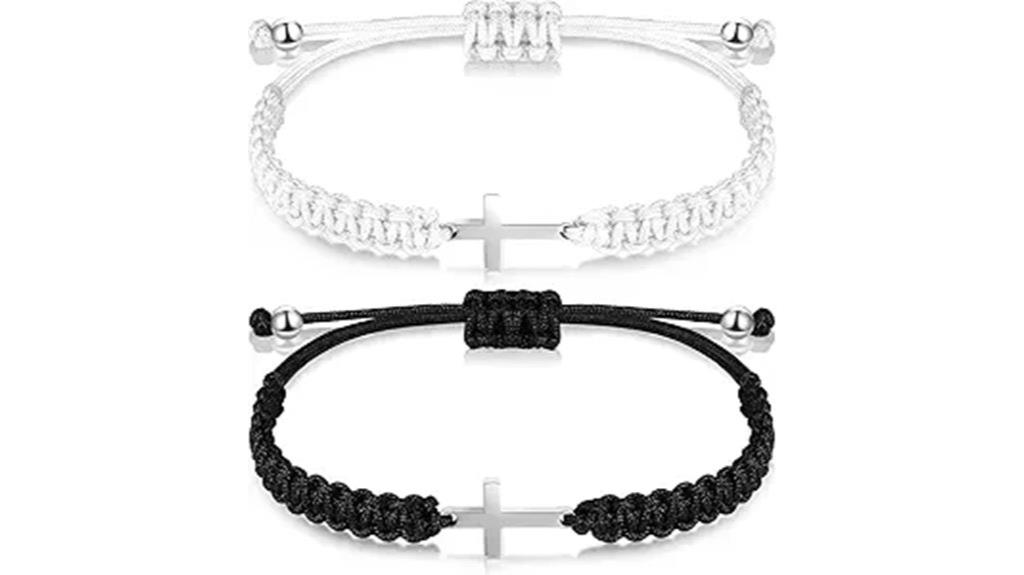 adjustable christian cross bracelet