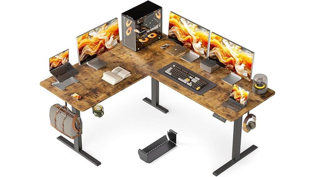 adjustable l shaped desk