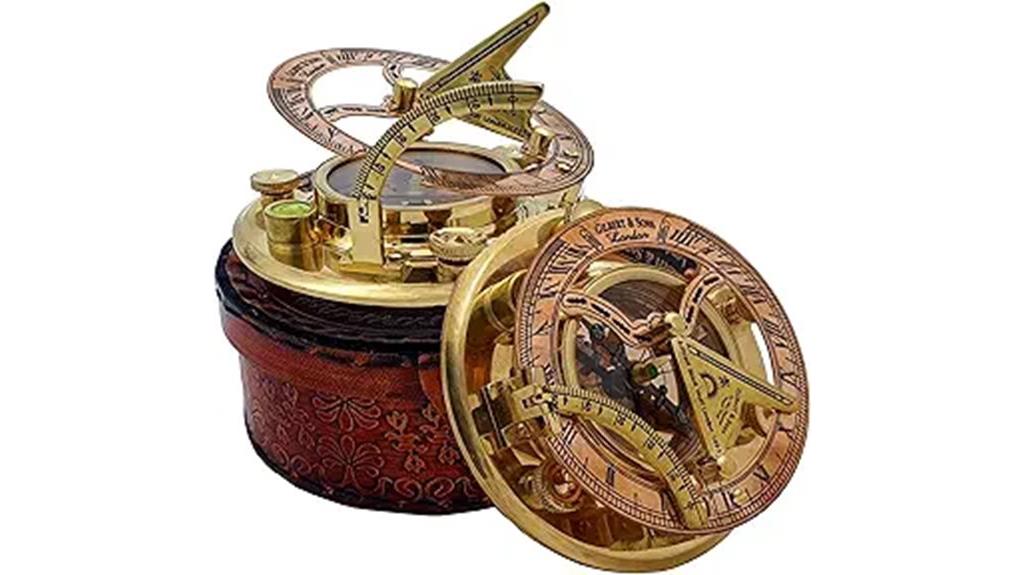 antique brass copper sundial