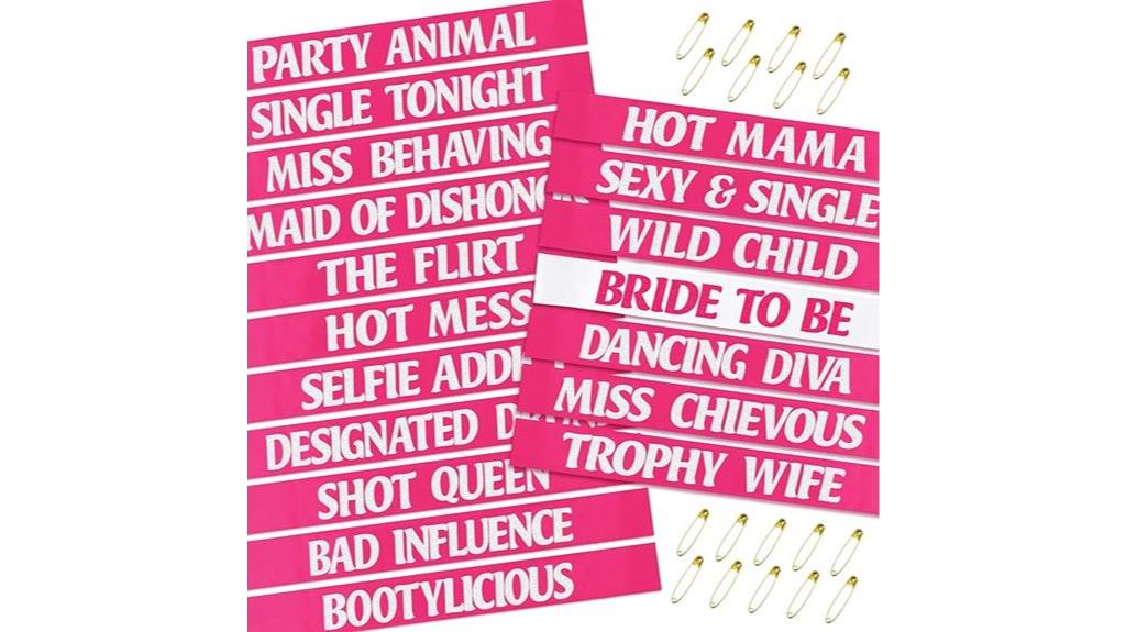 bachelorette party sash set