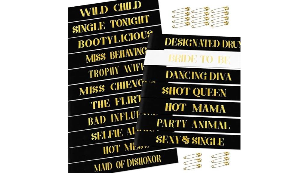 bachelorette sashes wedding party