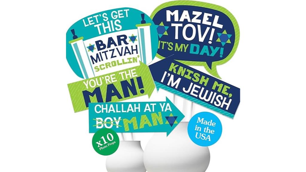 blue bar mitzvah photo props