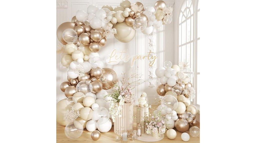 champagne gold balloon arch