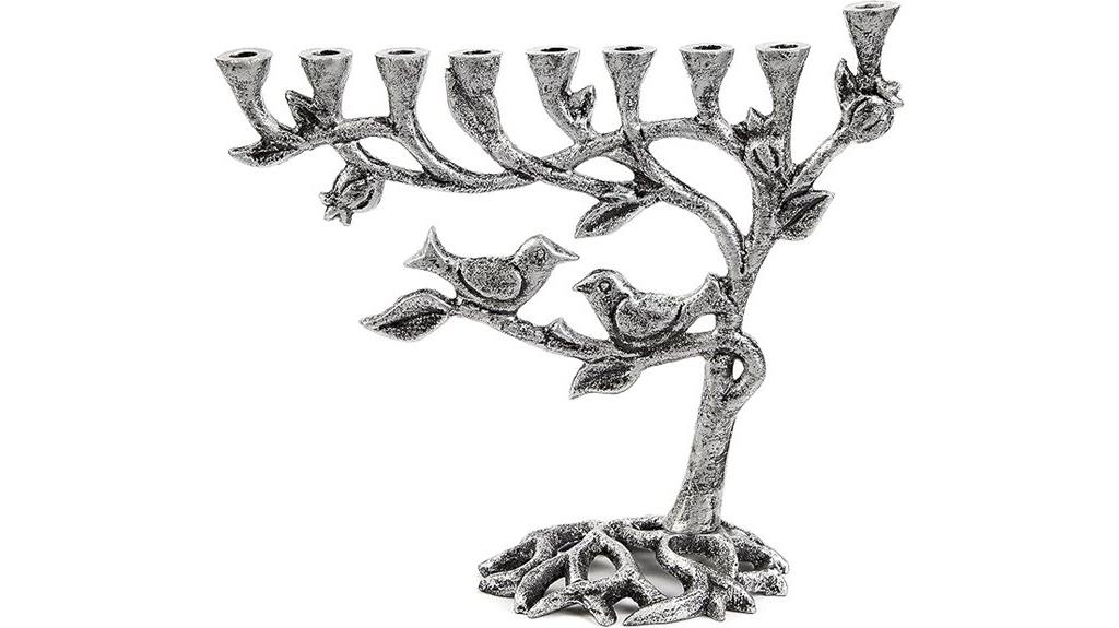 chanukah menorah with tree of life