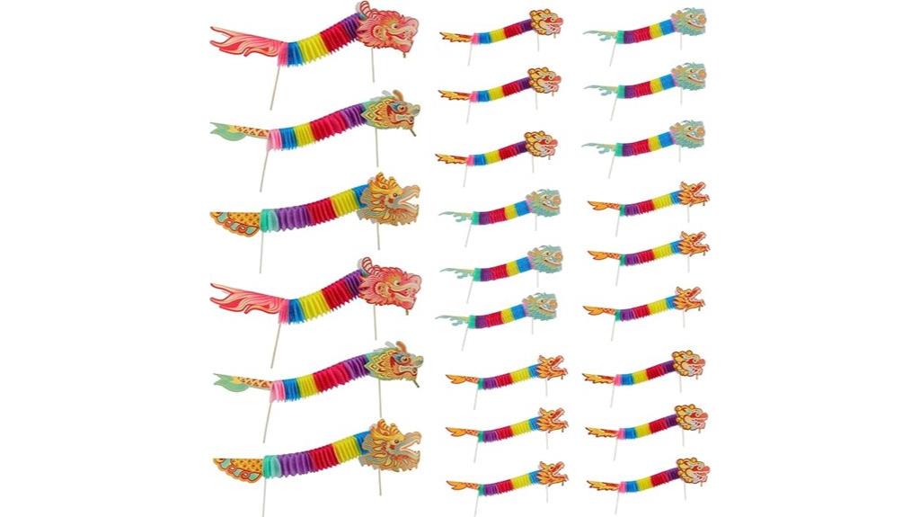 chinese new year paper dragons