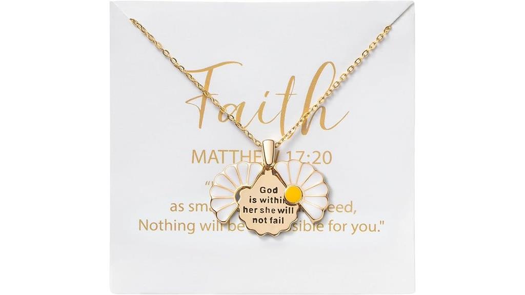 christian daisy locket necklace