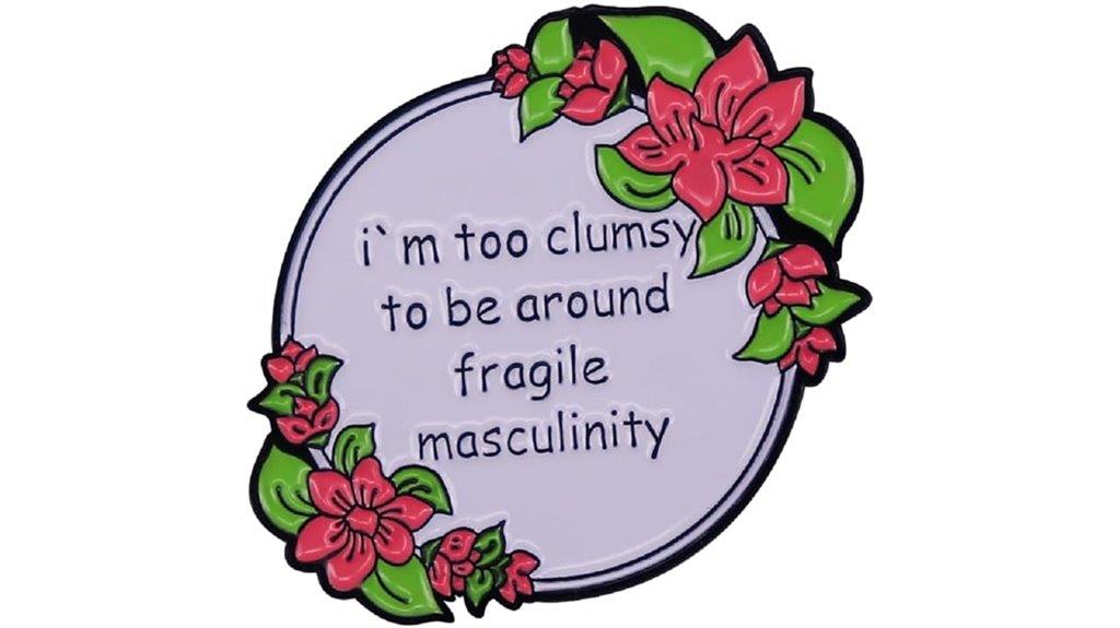 clumsy feminist backpack pins