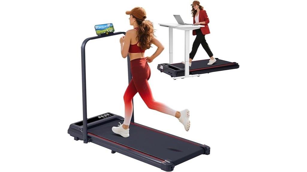compact electric treadmill handles