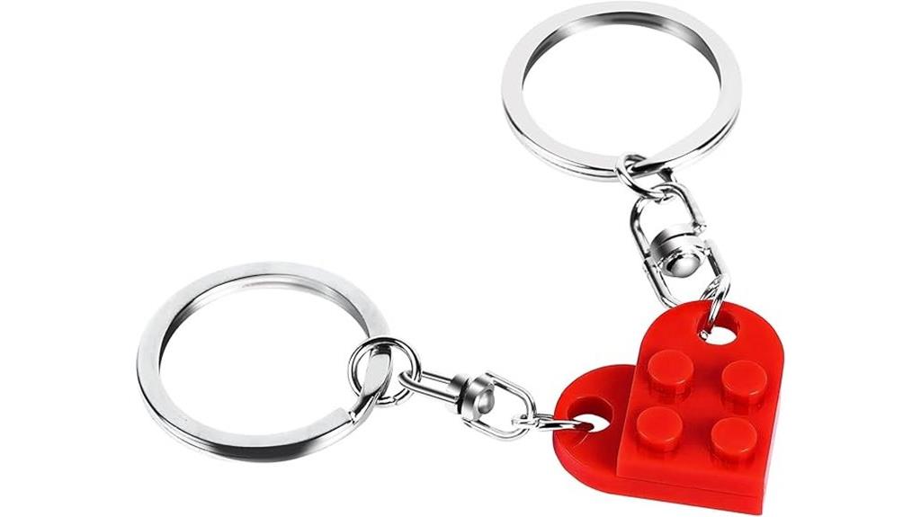 couples heart keychain set