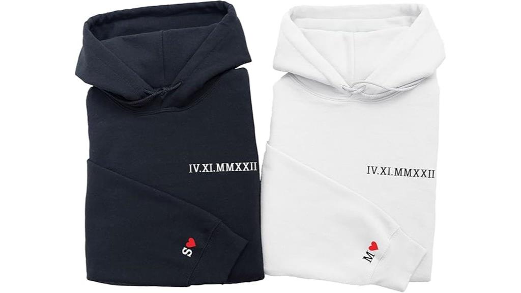 couples roman numeral hoodie