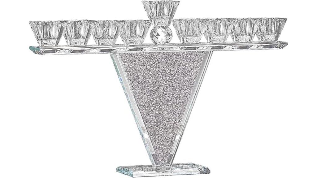 crystal menorah for hanukkah
