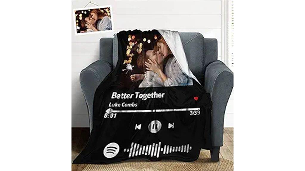 custom photo music blanket