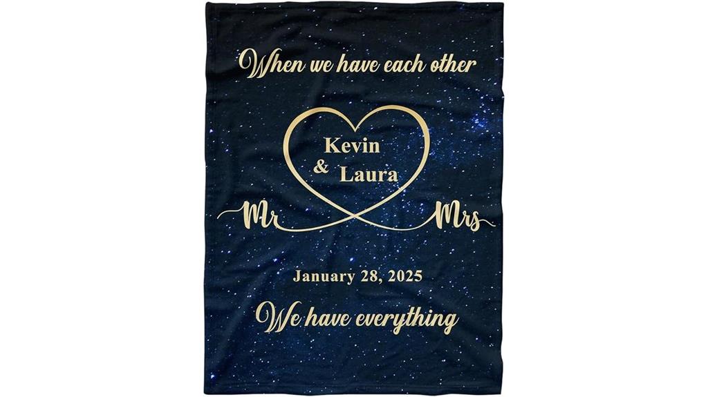 custom wedding couple blanket