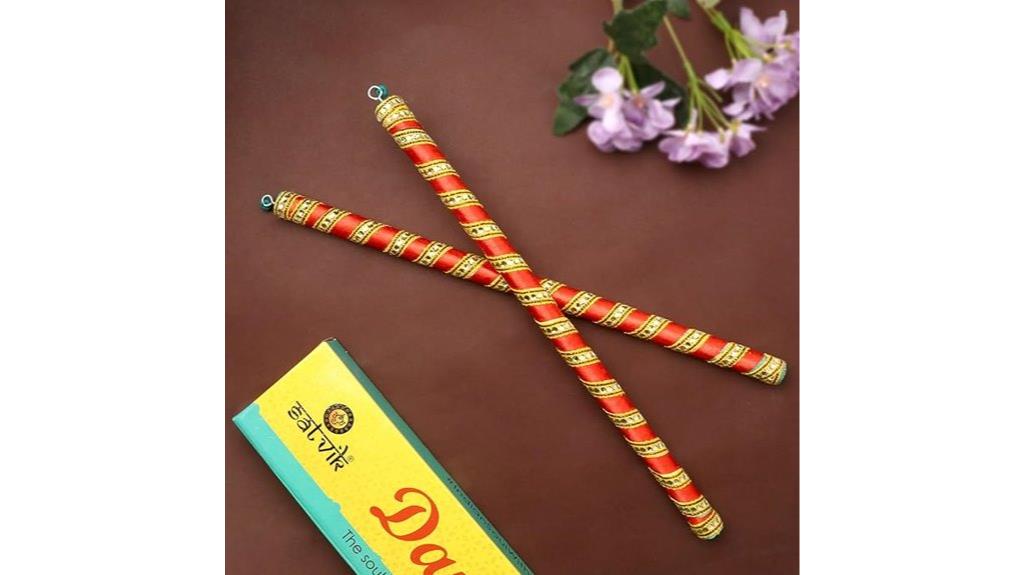 decorated navratri dandiya sticks
