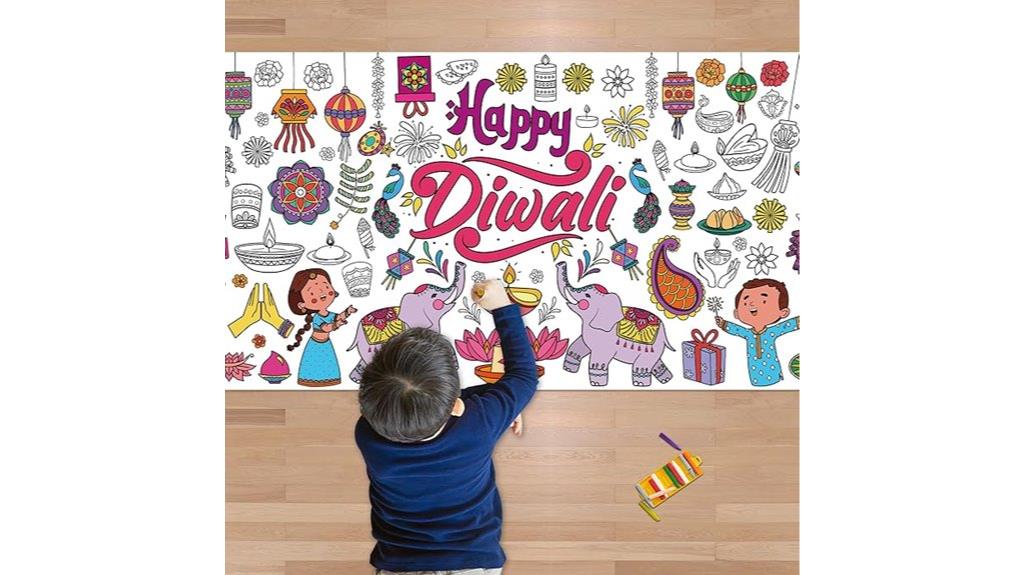 diwali kids coloring poster