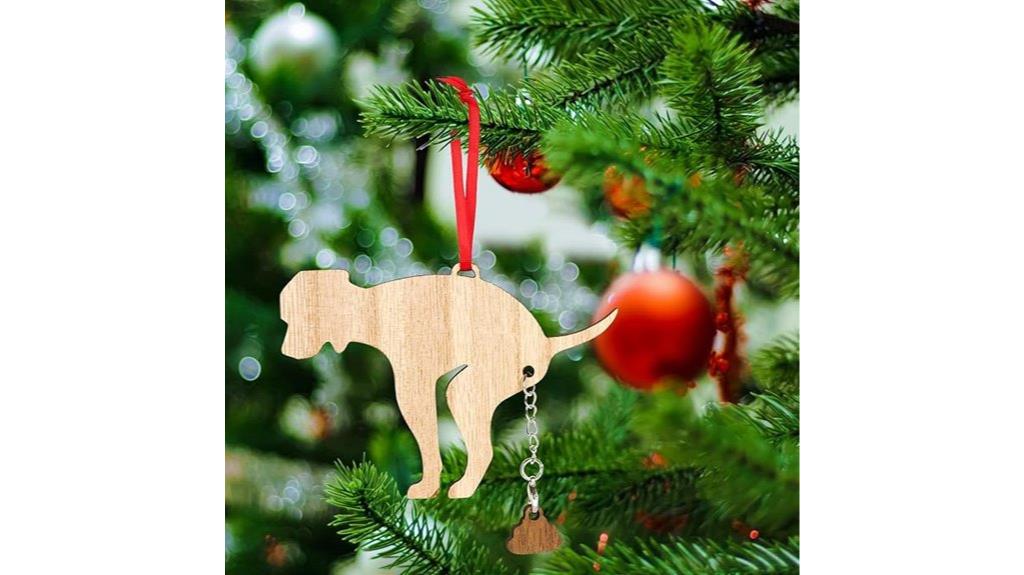 dog pooping ornament