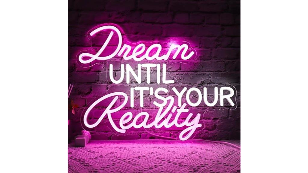 dream big pink neon