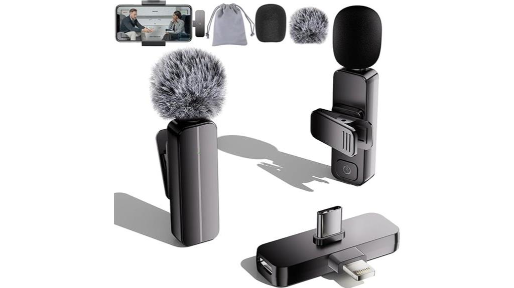 dual wireless lavalier microphones