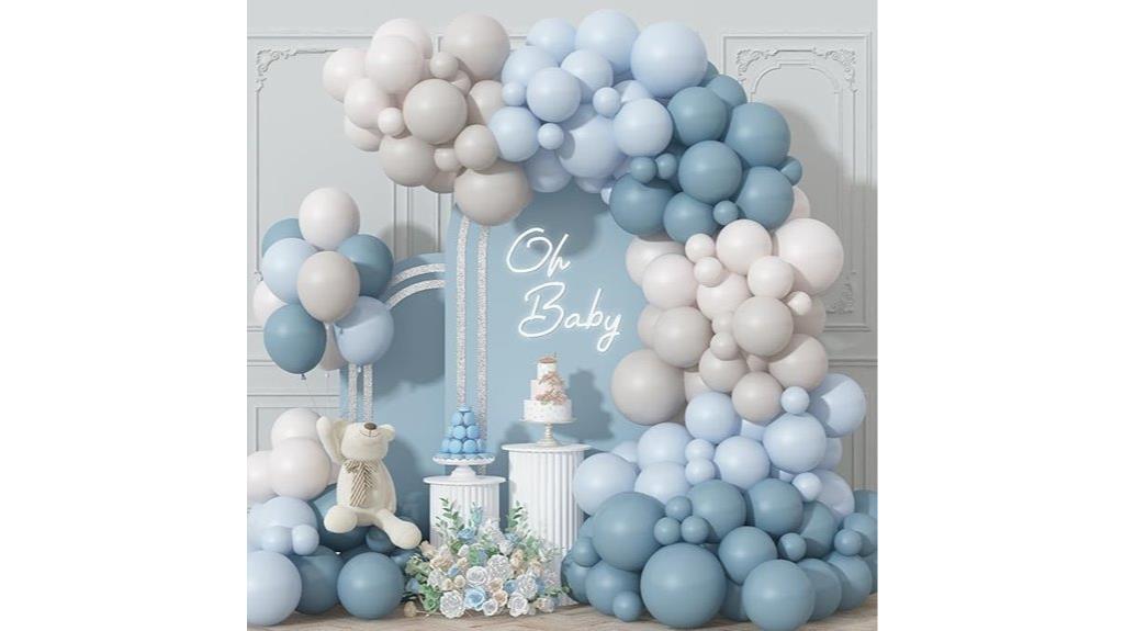 dust blue balloon arch