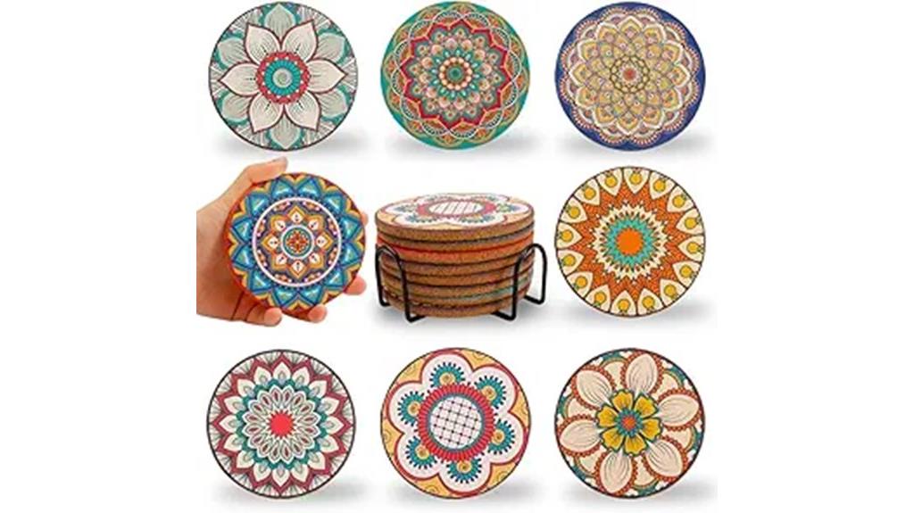 eight cork coaster set