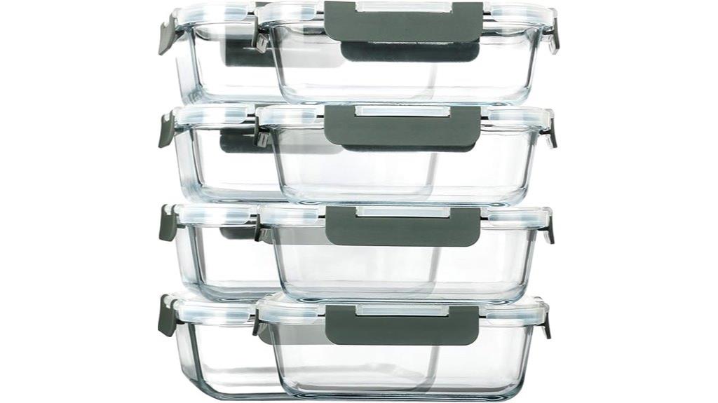 eight glass containers