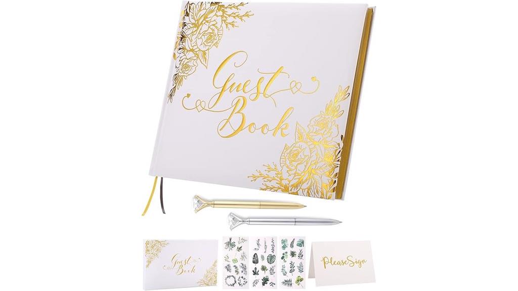 elegant gold hardcover guest book