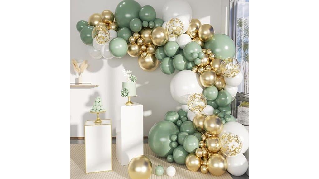 elegant green gold arch