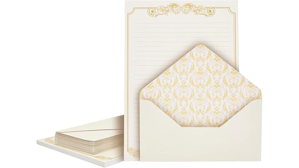 elegant ivory letter set