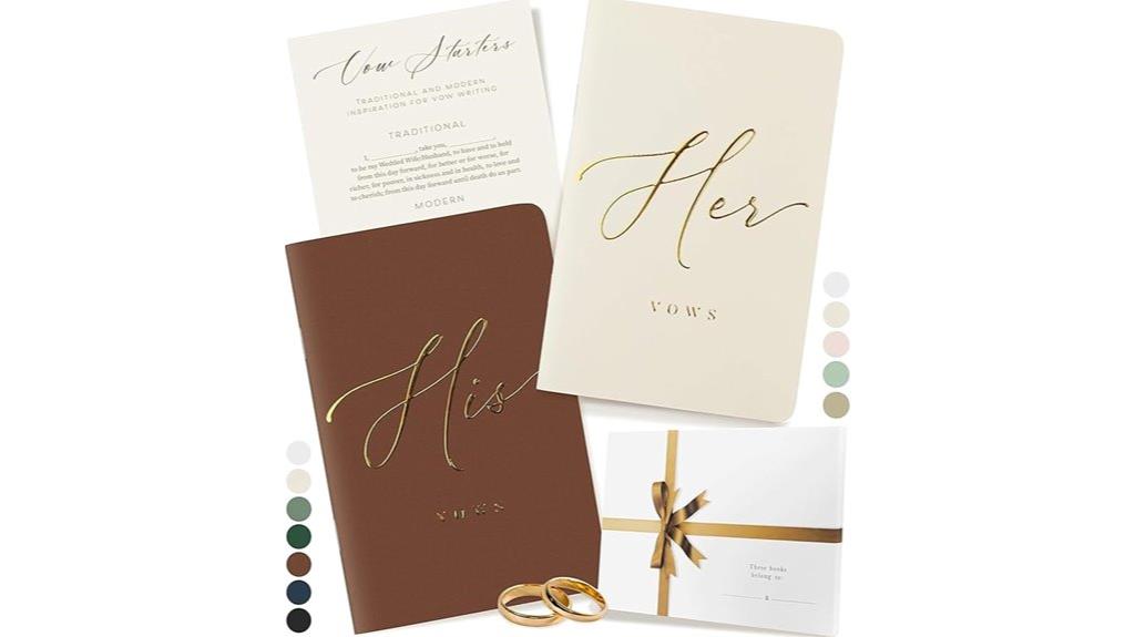 elegant ivory terracotta vow books