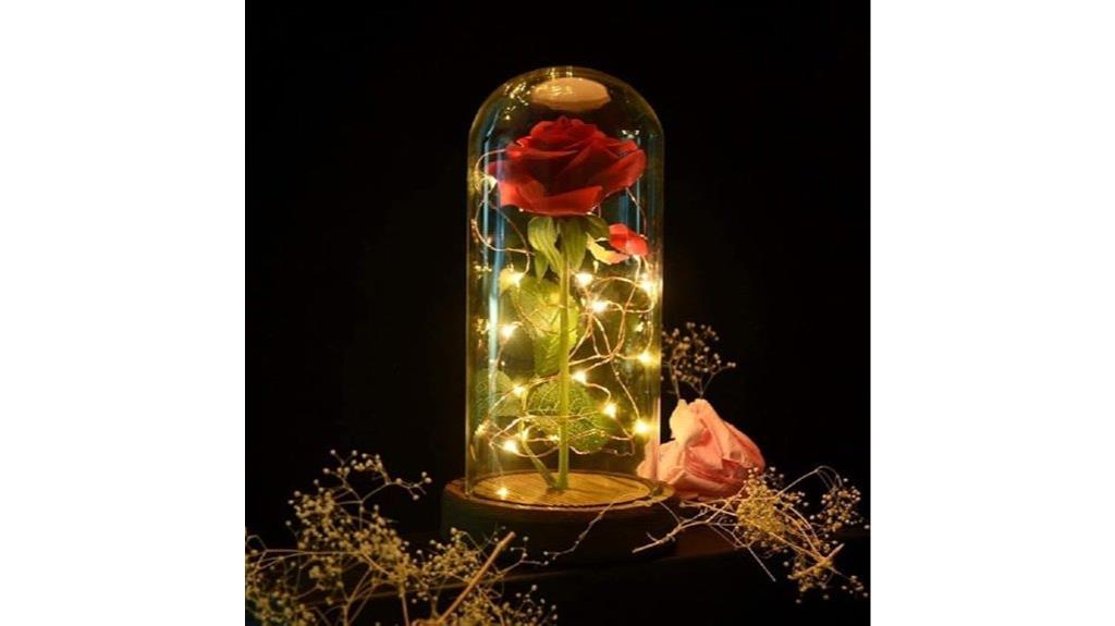 enchanted rose glass dome