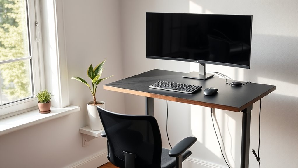 ergonomic adjustable organized workspace