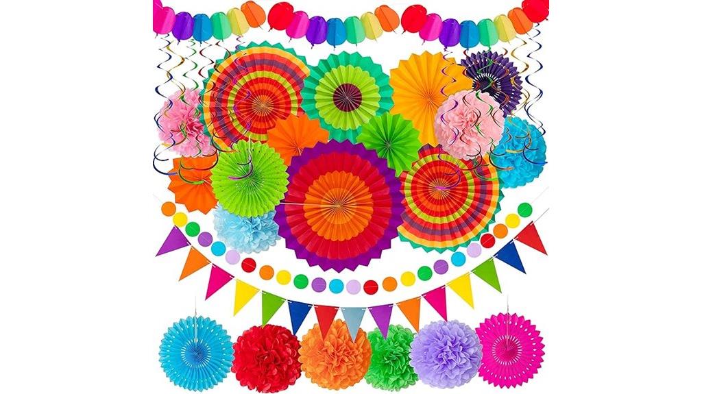 fiesta paper fan set