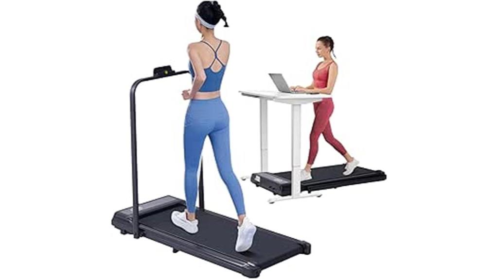folding electric treadmill with handles