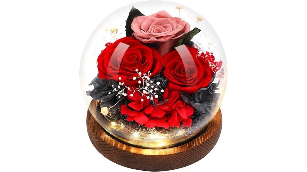 glass dome rose light
