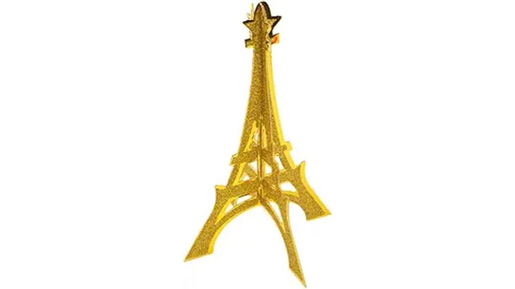 glittered eiffel tower centerpiece