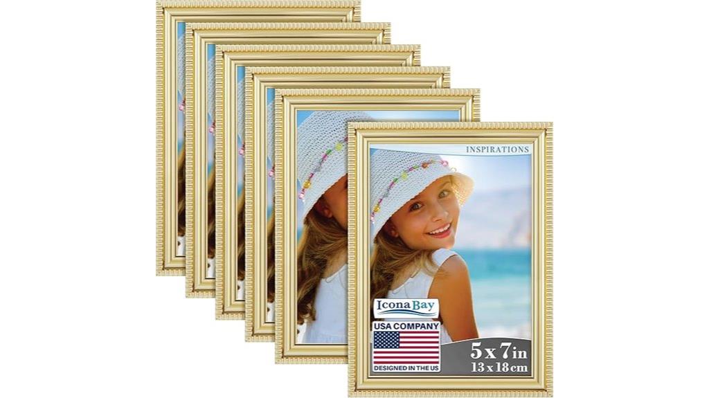 gold 5x7 picture frames
