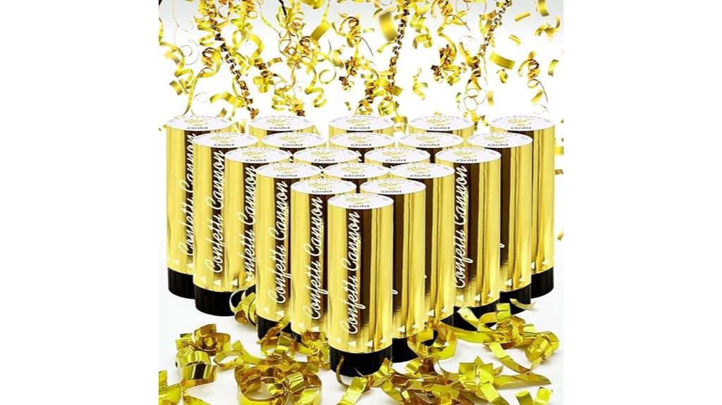 gold confetti poppers set