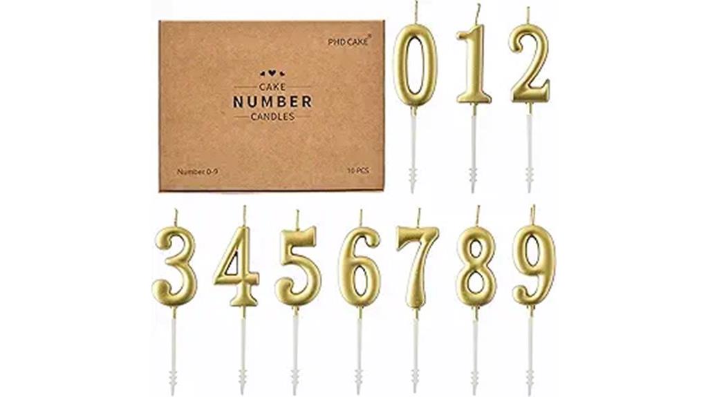 gold numeral birthday candles