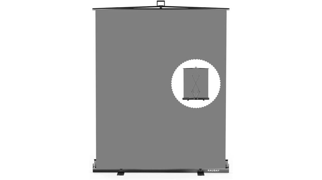 gray collapsible backdrop screen