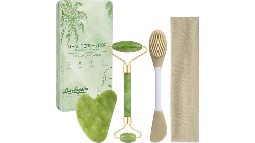green gua sha facial set