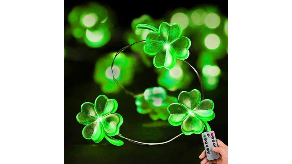 green shamrock string lights
