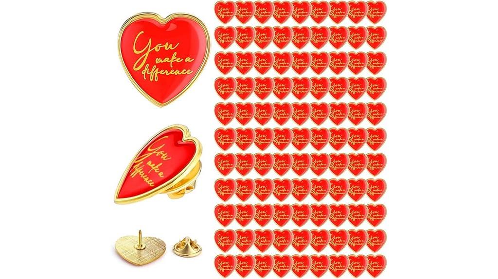 heart shaped enamel recognition pins