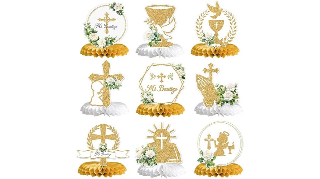 honeycomb baptism centerpieces