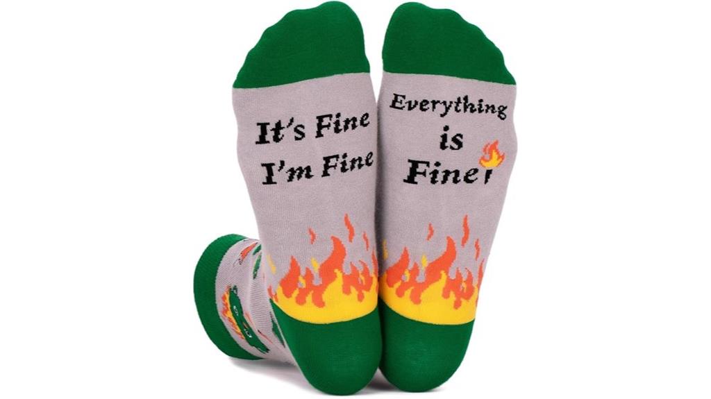 humorous dumpster fire socks