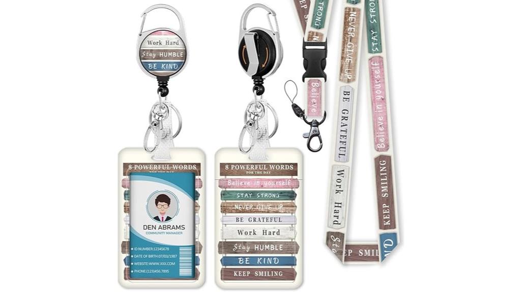 id badge lanyard with retractable reel