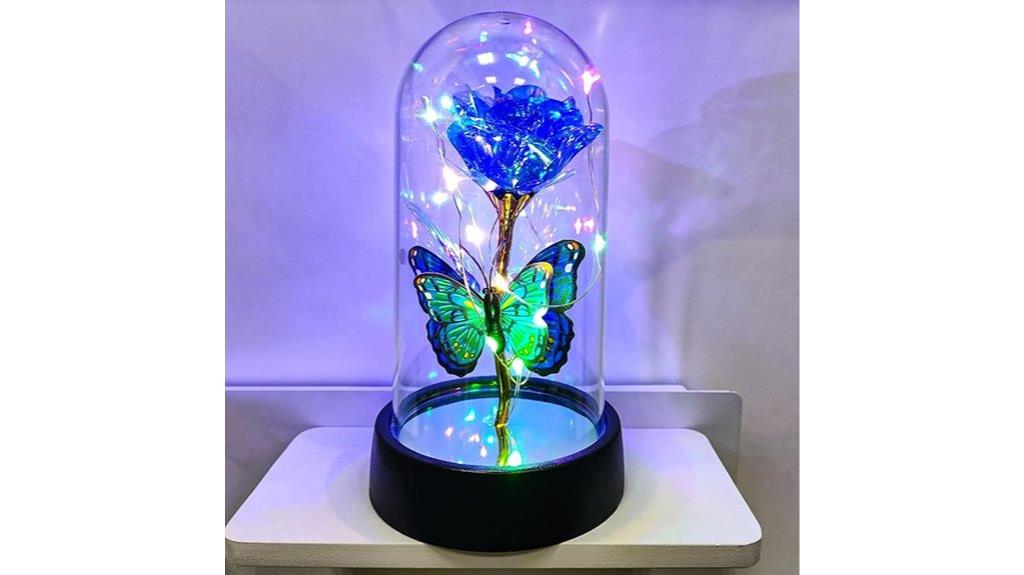 illuminated glass rose gift