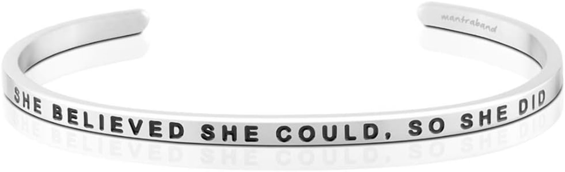 inspirational silver engraved bracelet