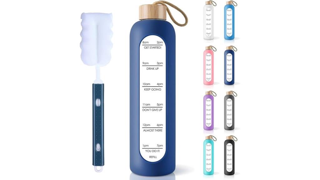 large borosilicate water bottle
